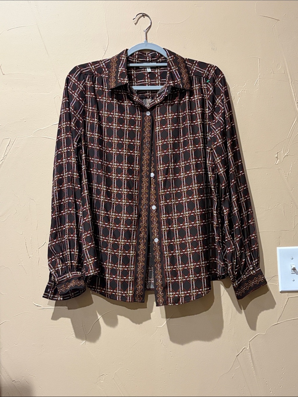 Max Studio Geometric Button-Down Shirt